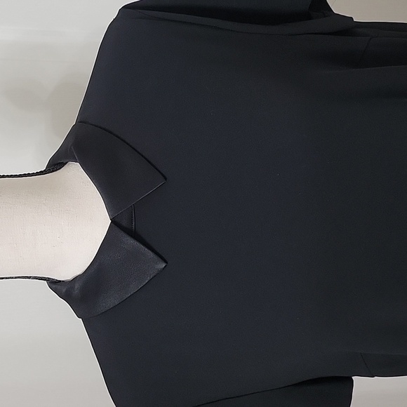 DKNY Size M Black Pointed Peter Pan Collar Shift Dress, Gently Used Condition - Picture 2 of 12